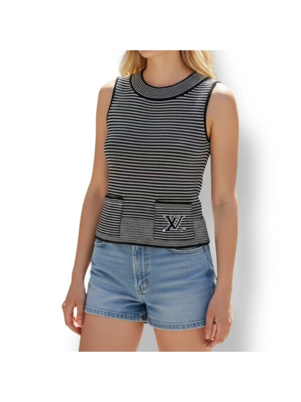Louis Vuitton Vest Logo Sleeveless Knit Black - Picture 3 of 6